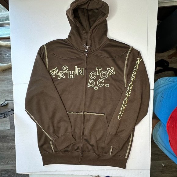 Hoodie - Mens large. Washington DC theme Brown. - Picture 1 of 9